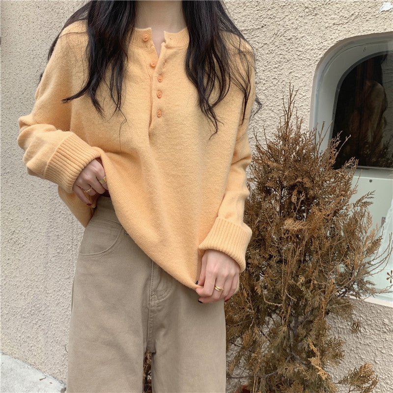 Base Pullover Versatile Long-sleeved Knitted Top