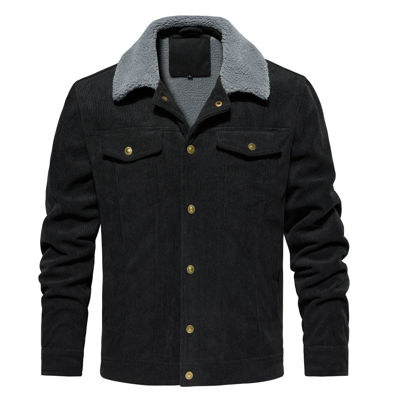 Men’s Warm Corduroy Coat – Trucker Style, Sherpa Lined, 5 Pockets