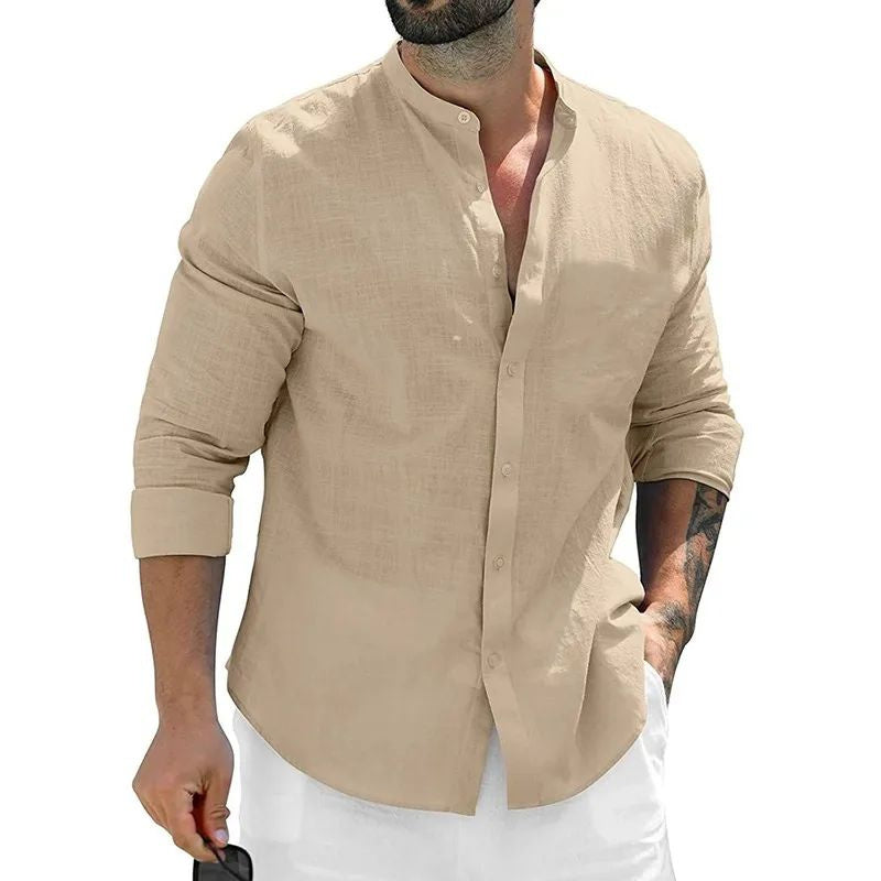 Men’s Autumn Cotton Long Sleeve Shirt – Business Casual