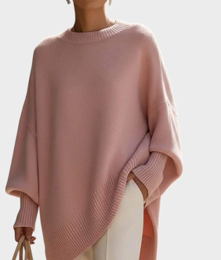 Women’s Thick Loose Round Neck Knitted Pullover Sweater