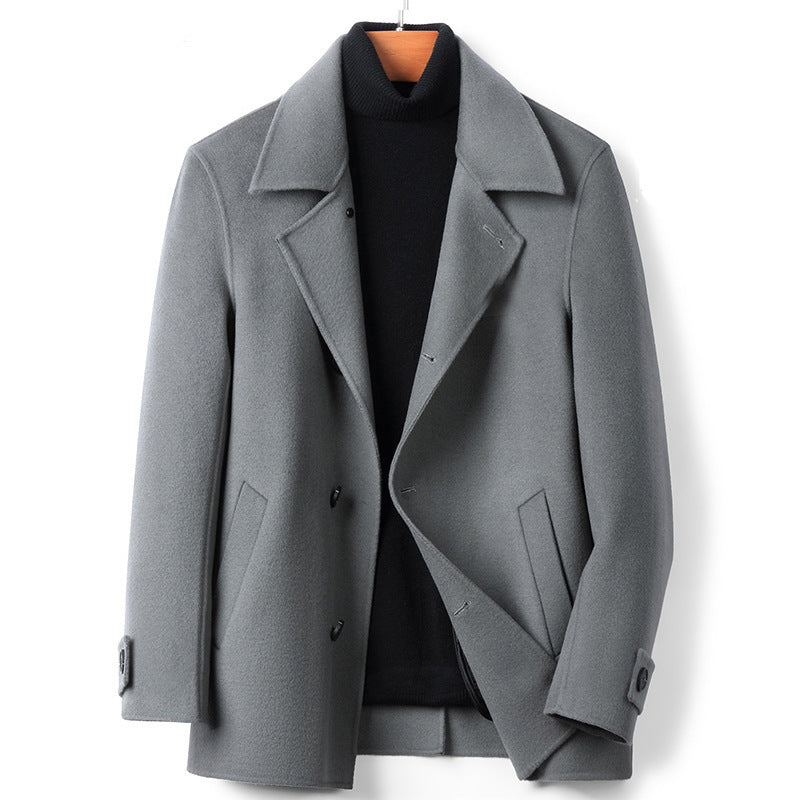 Double-Faced Woolen Coat – Slim Fit, Stylish & Warm for Youth
