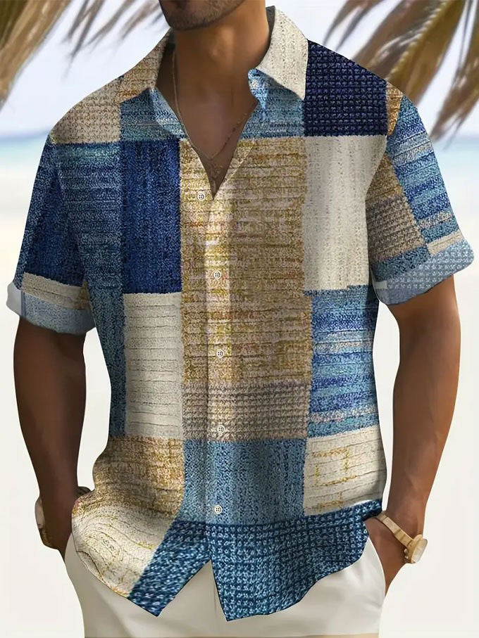 Retro Men's Fashion Plaid Printed Casual Shirt