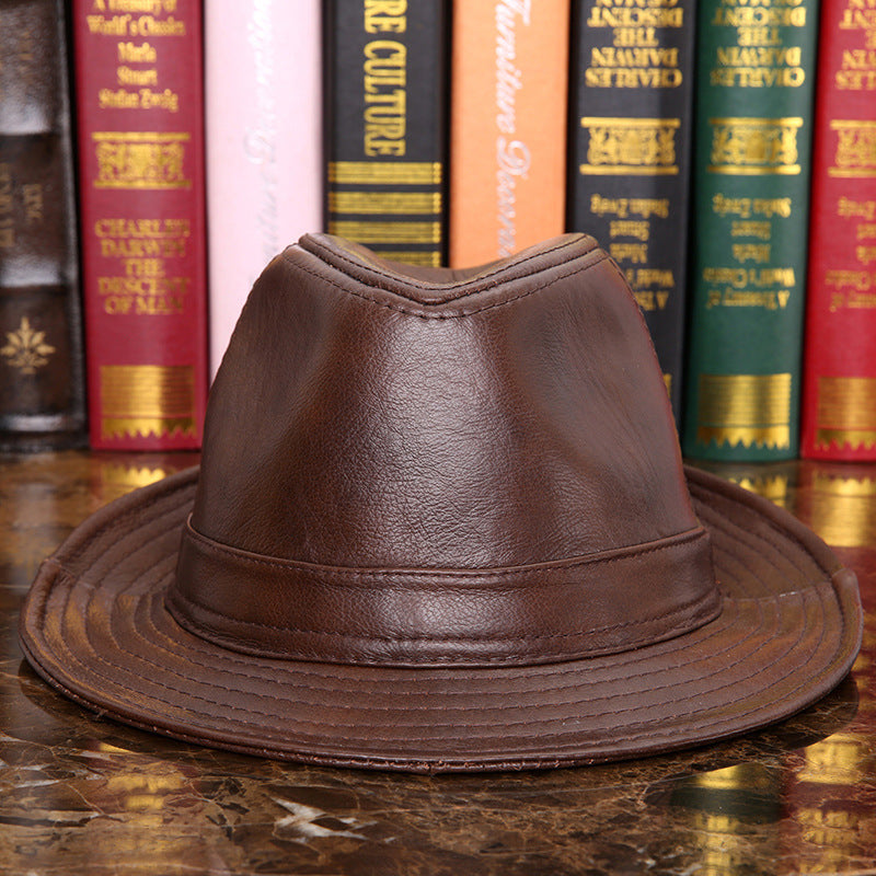 Cowhide Wide Brim Hat – Unisex Street Style