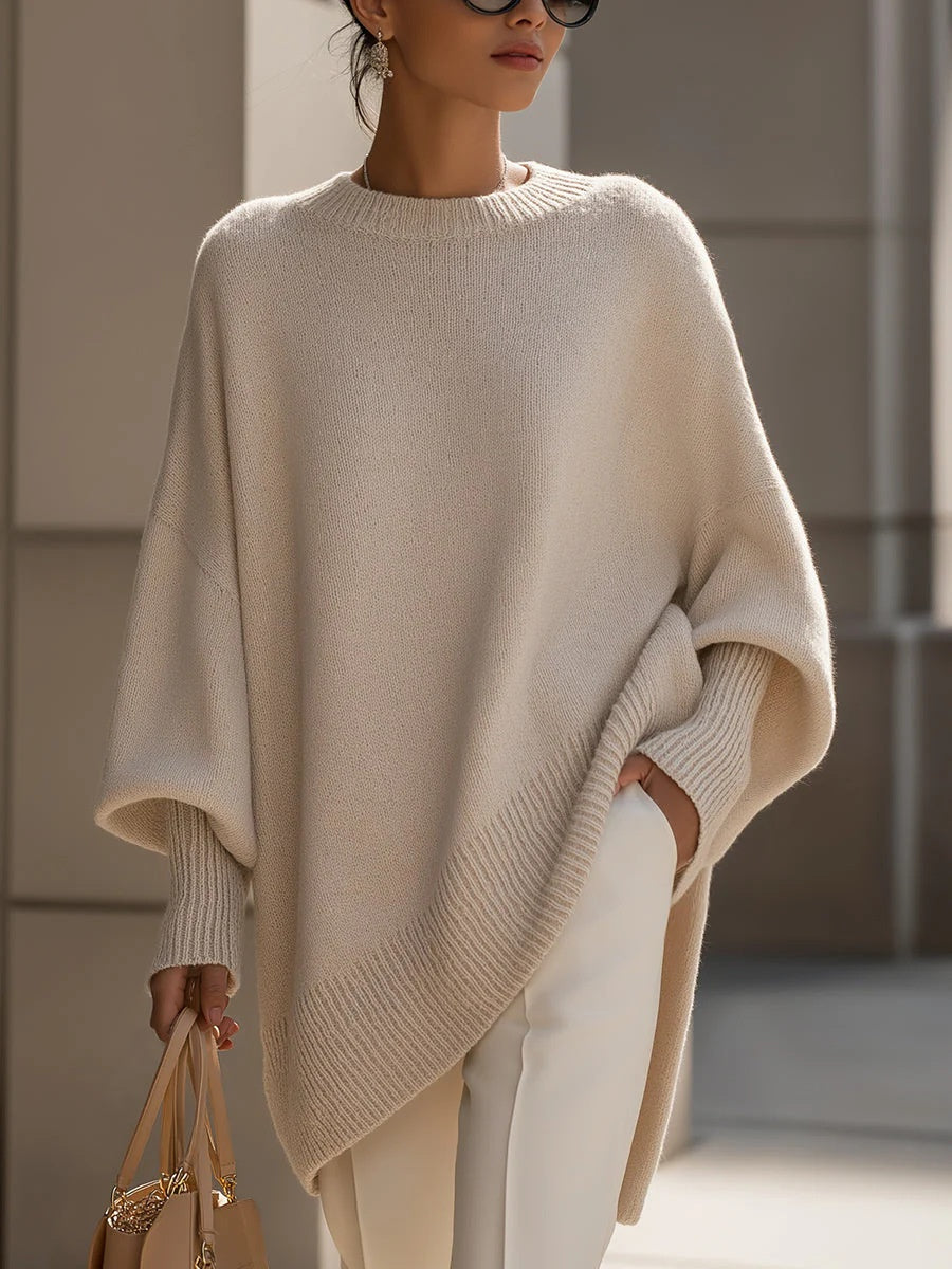 Women’s Thick Loose Round Neck Knitted Pullover Sweater