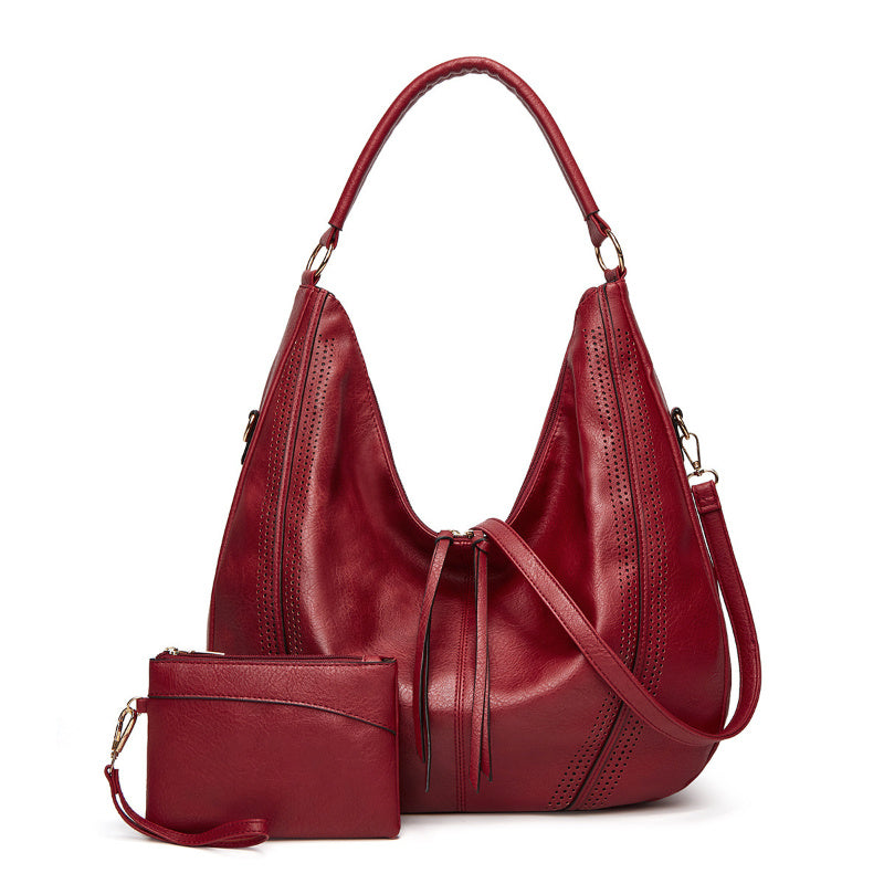 Retro Tassel Hollow Shoulder Tote – Large Capacity Casual Bag for Women