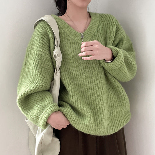 Loose Long-Sleeve Knitted Pullover – Oversized Fit