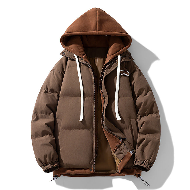 Men’s Two-in-One Corduroy Hooded Jacket – Thick Padded Warm Coat