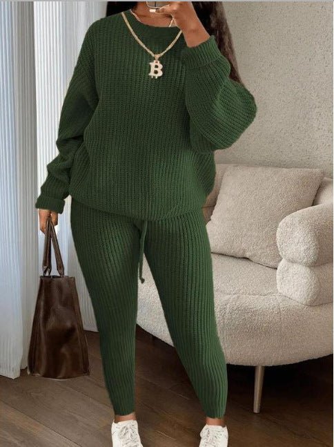Winter Ribbed Knit Suit