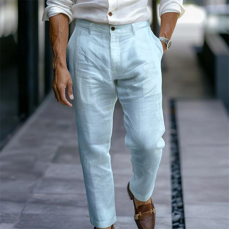 Men’s Linen Trousers – Lightweight, Casual Breathable Pants