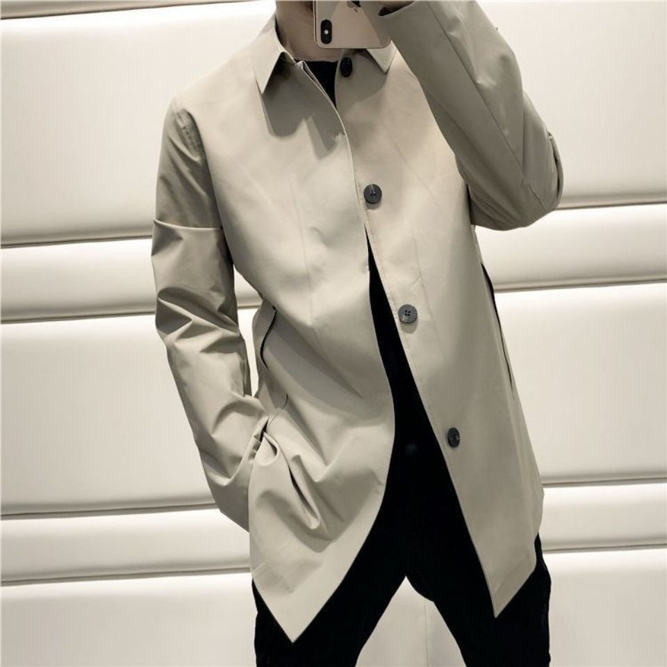 Fashion Casual Short Trench Coat Cloak – Men’s Loose Lapel Outerwear