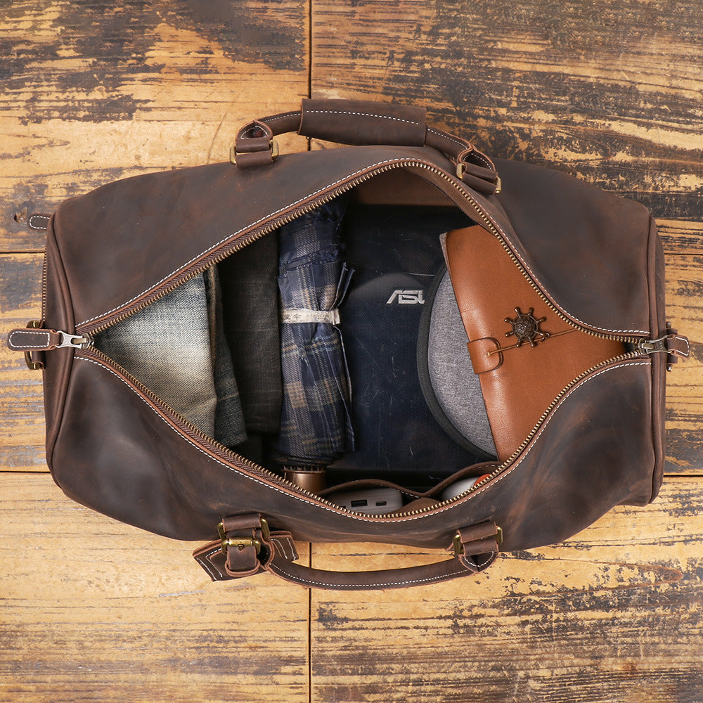 Men’s Retro Genuine Leather Travel Bag