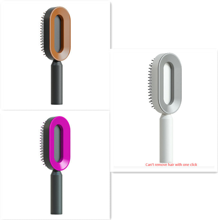 Self-Cleaning Hair Brush – One-Key Cleaning, Anti-Static Scalp Massage Comb for Women