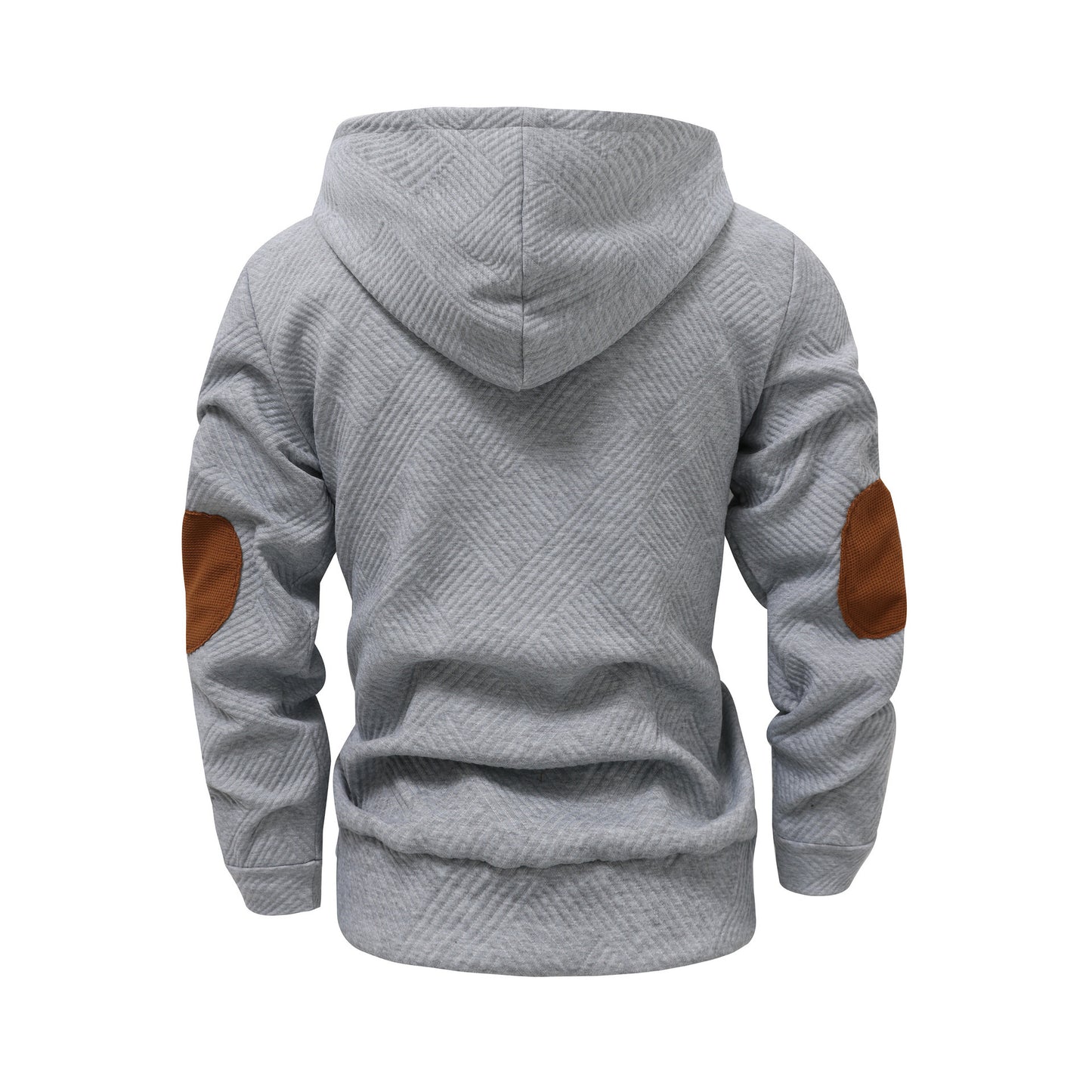 Men's Solid Color Jacquard Hooded Sweater