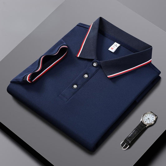 Ice Silk Lapel Short Sleeve Polo Shirt