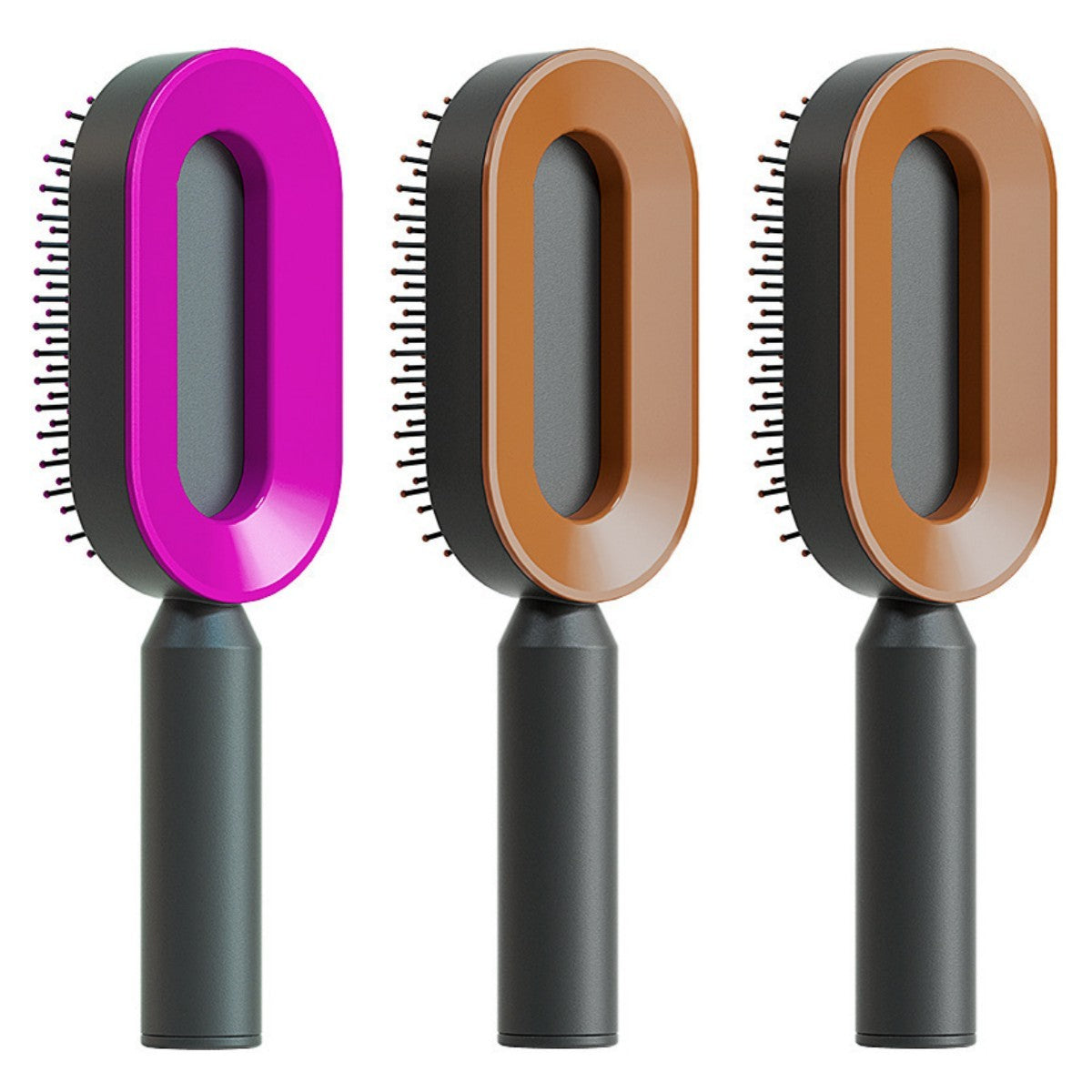 Self-Cleaning Hair Brush – One-Key Cleaning, Anti-Static Scalp Massage Comb for Women