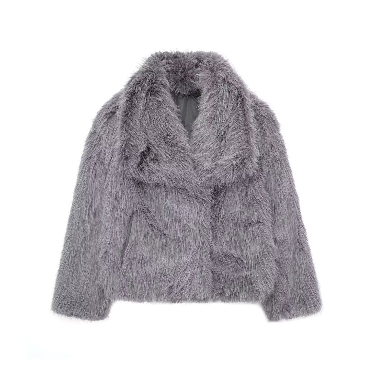 Winter Plush Coat – Warm Thicken Fluffy Lapel Jacket