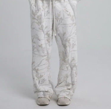 Women’s Autumn Winter Camouflage Maple Leaf Two-Piece Hoodie & Sweatpants Set