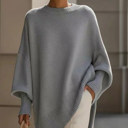 Women’s Thick Loose Round Neck Knitted Pullover Sweater