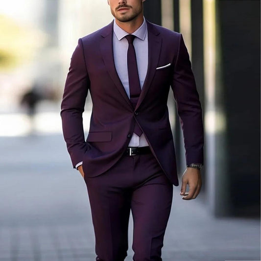Men’s 2-Piece Wedding & Banquet Suit – Groomsman Formal Set