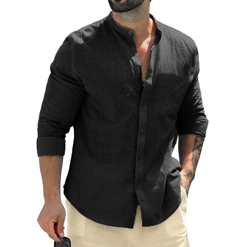 Men’s Autumn Cotton Long Sleeve Shirt – Business Casual