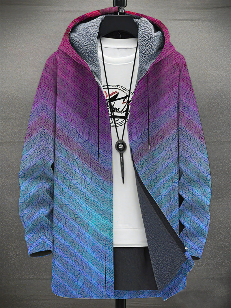 Digital Printing Plus Velvet Men’s Casual Jacket – Stylish & Comfortable Outerwear