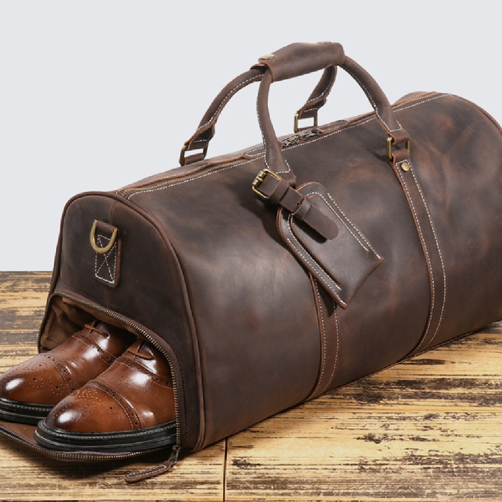 Men’s Retro Genuine Leather Travel Bag