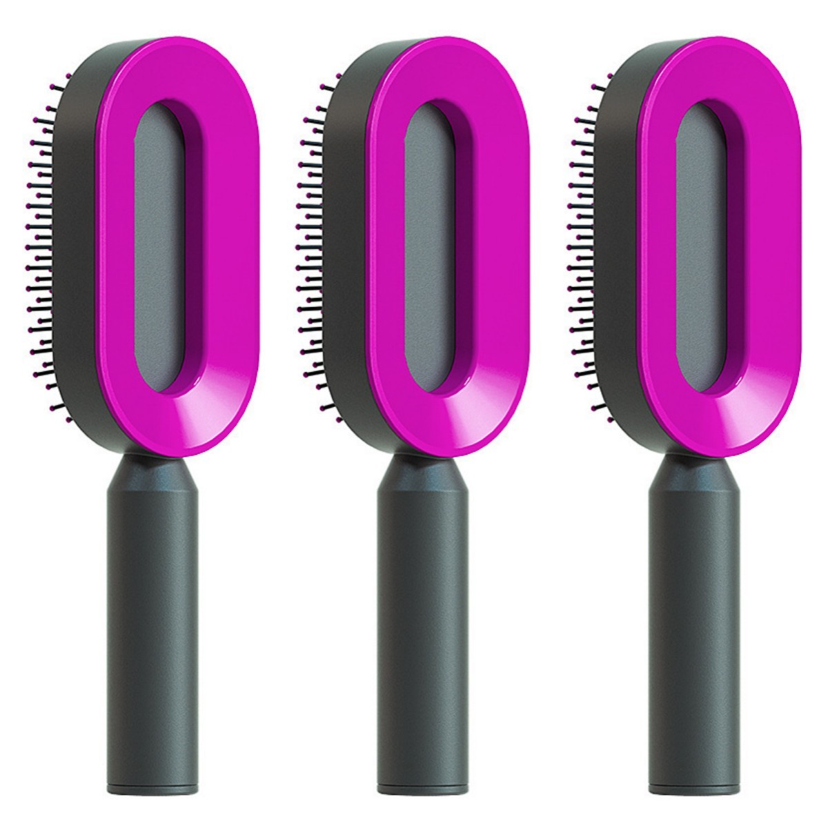 Self-Cleaning Hair Brush – One-Key Cleaning, Anti-Static Scalp Massage Comb for Women