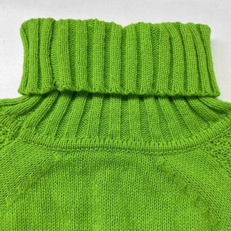 Loose Fit Mock Turtleneck Sweater for Women – 2025 Fall Trend Knit Pullover