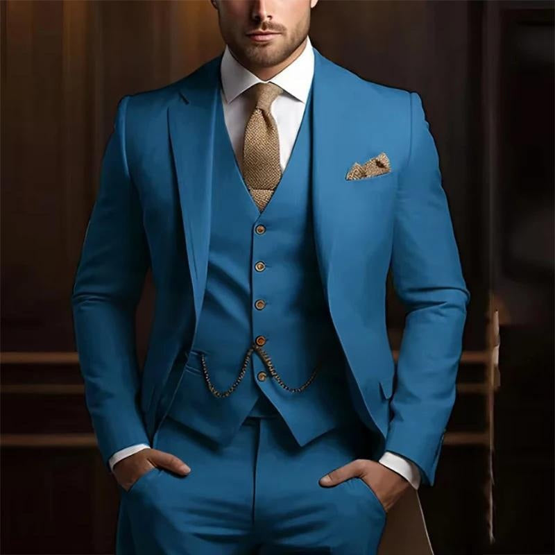 Men’s Formal Slim Fit 3-Piece Suit – Wedding & Office Style