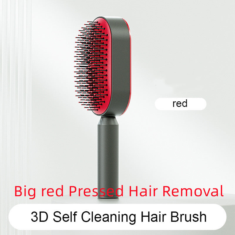 Self-Cleaning Hair Brush – One-Key Cleaning, Anti-Static Scalp Massage Comb for Women