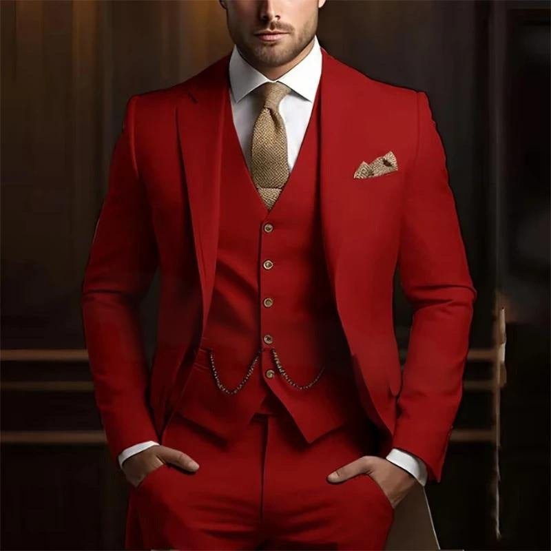 Men’s Formal Slim Fit 3-Piece Suit – Wedding & Office Style