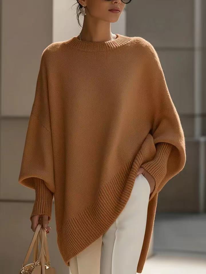 Women’s Thick Loose Round Neck Knitted Pullover Sweater