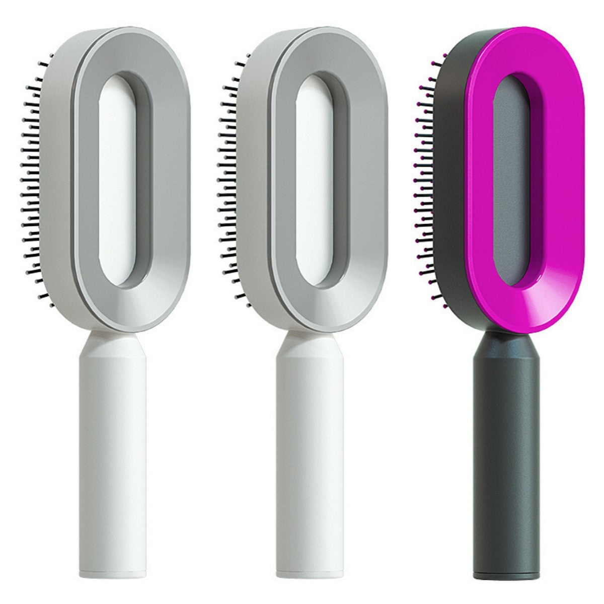 Self-Cleaning Hair Brush – One-Key Cleaning, Anti-Static Scalp Massage Comb for Women