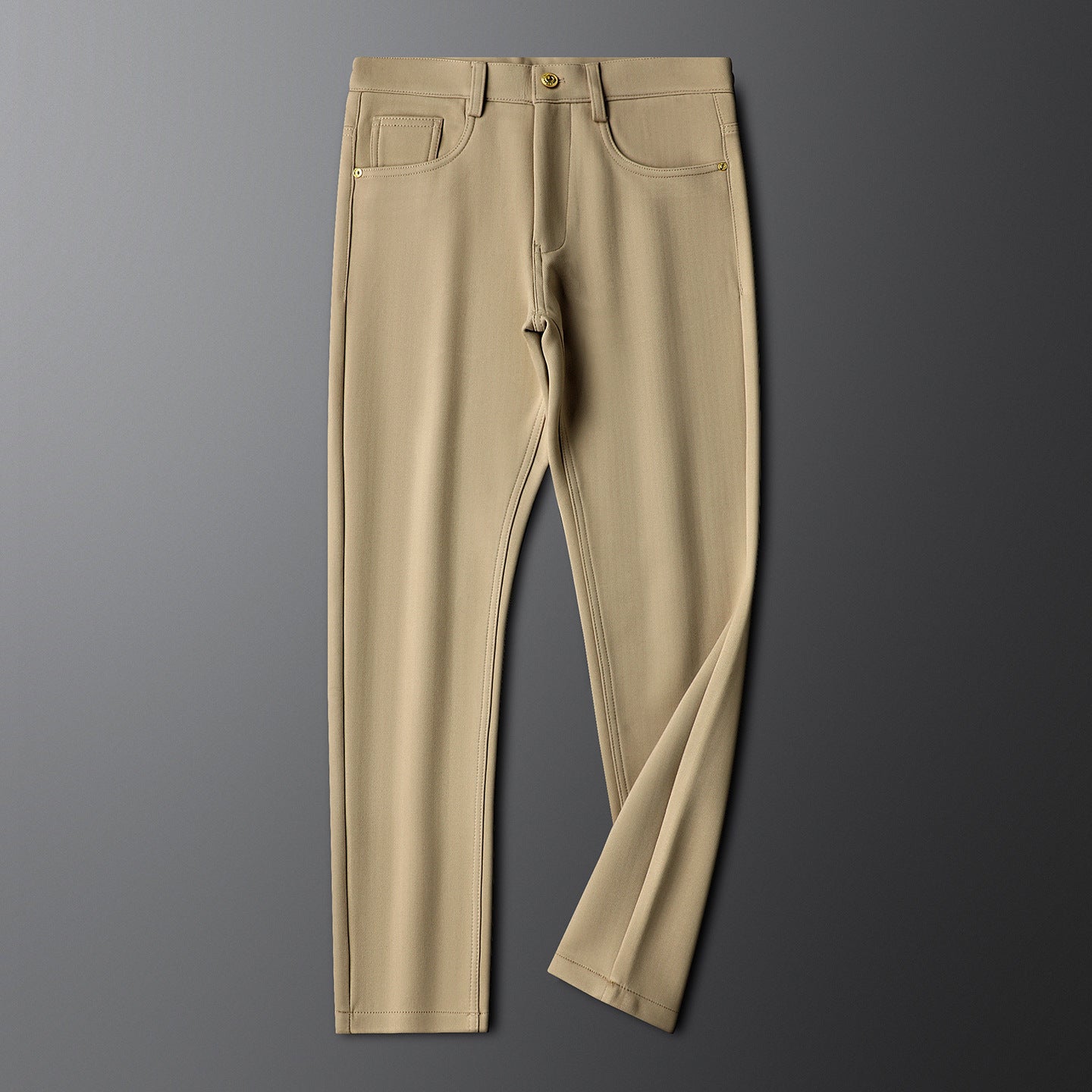 Autumn And Winter Khaki Fashion Casual Men's Simple Skinny Pants