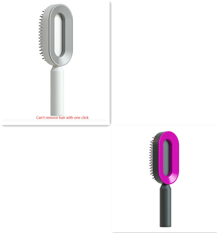 Self-Cleaning Hair Brush – One-Key Cleaning, Anti-Static Scalp Massage Comb for Women