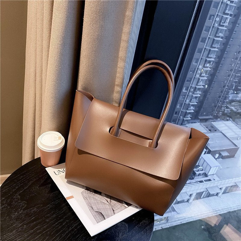 Fashion Women Shoulder Bags – Large Capacity, Retro Tote, Solid Color, High-Quality Handbag