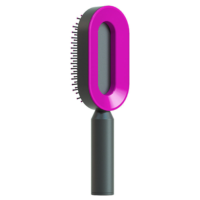 Self-Cleaning Hair Brush – One-Key Cleaning, Anti-Static Scalp Massage Comb for Women