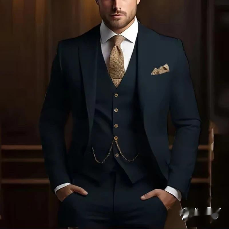 Men’s Formal Slim Fit 3-Piece Suit – Wedding & Office Style