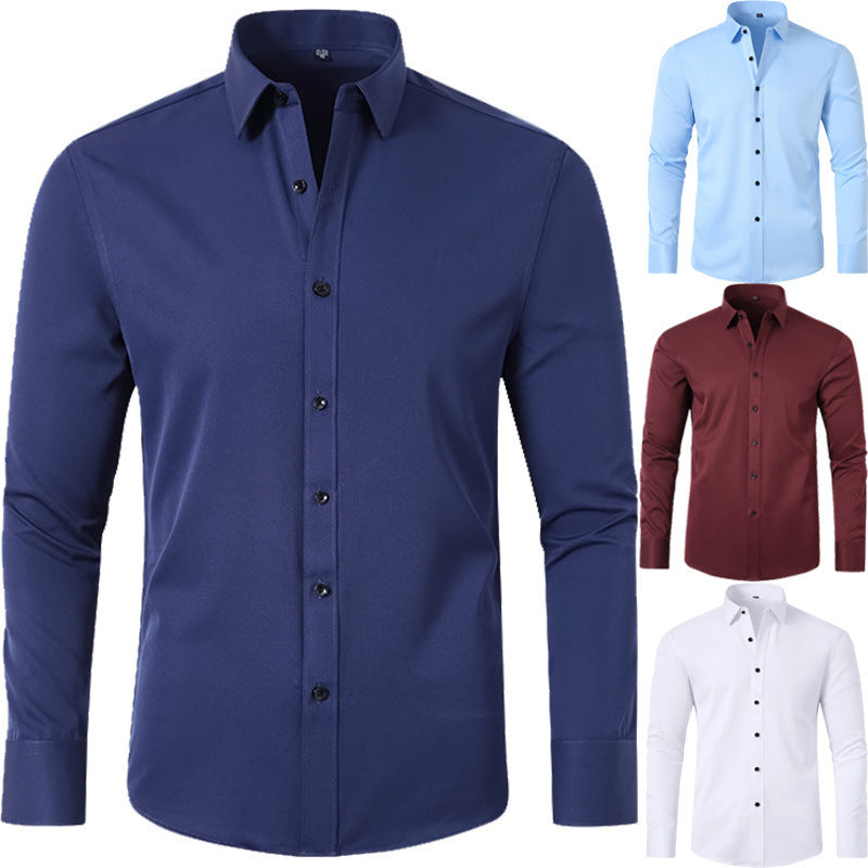 Solid Color Simple Business Thin Lining Shirt