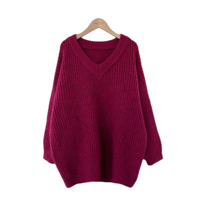 Loose Long-Sleeve Knitted Pullover – Oversized Fit