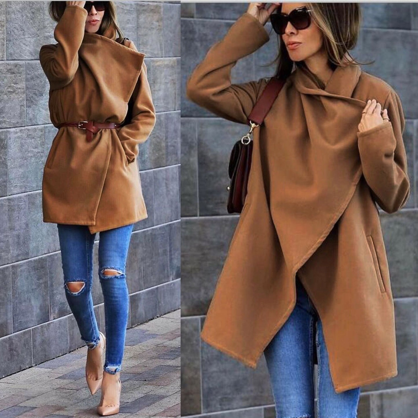 Women’s Mid-length Plain Coat – Casual & Commuting Style